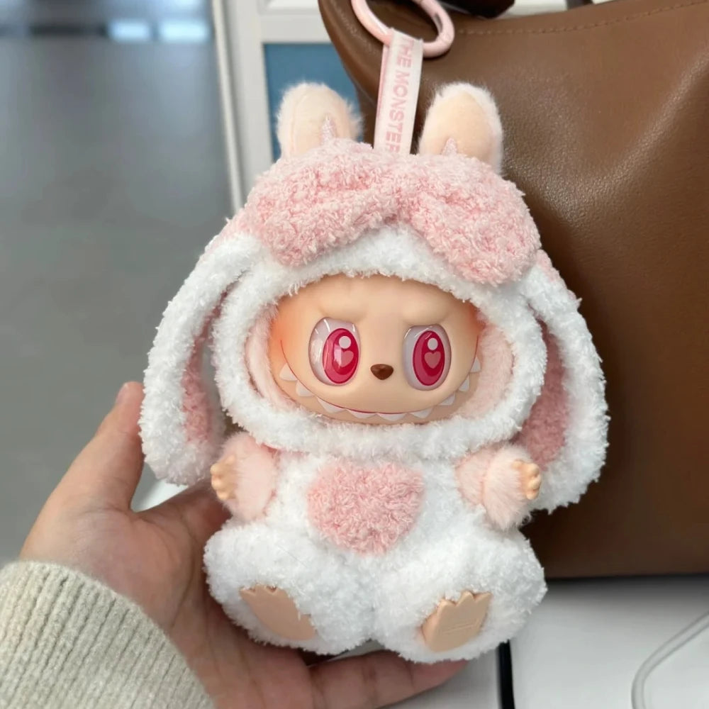 For 17cm Labubu Dolls Accessories DIY Doll Clothes Heartbeat Long Eared Furry Rabbit Costume Cartoon Dress Up Labubu Outfit For 17cm Labubu Dolls Accessories DIY Doll Clothes Heartbeat Long Eared Furry Rabbit Costume Cartoon Dress Up Labubu Outfit